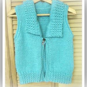 Big Collar Vest Teen To Adult Knitting Pattern