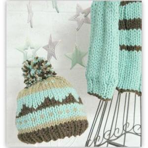 Boy Or Girl Pullover And Hat Knitted Pattern Child..