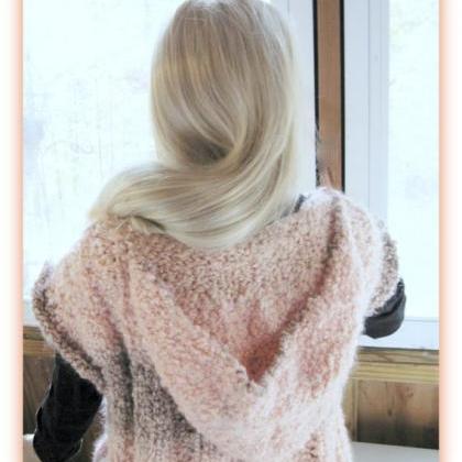 Hooded Vest Sweater Knitting Pattern For Teen To..