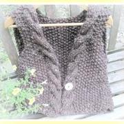 Cable Edged Vest Knitting Pattern for Teen to Adult