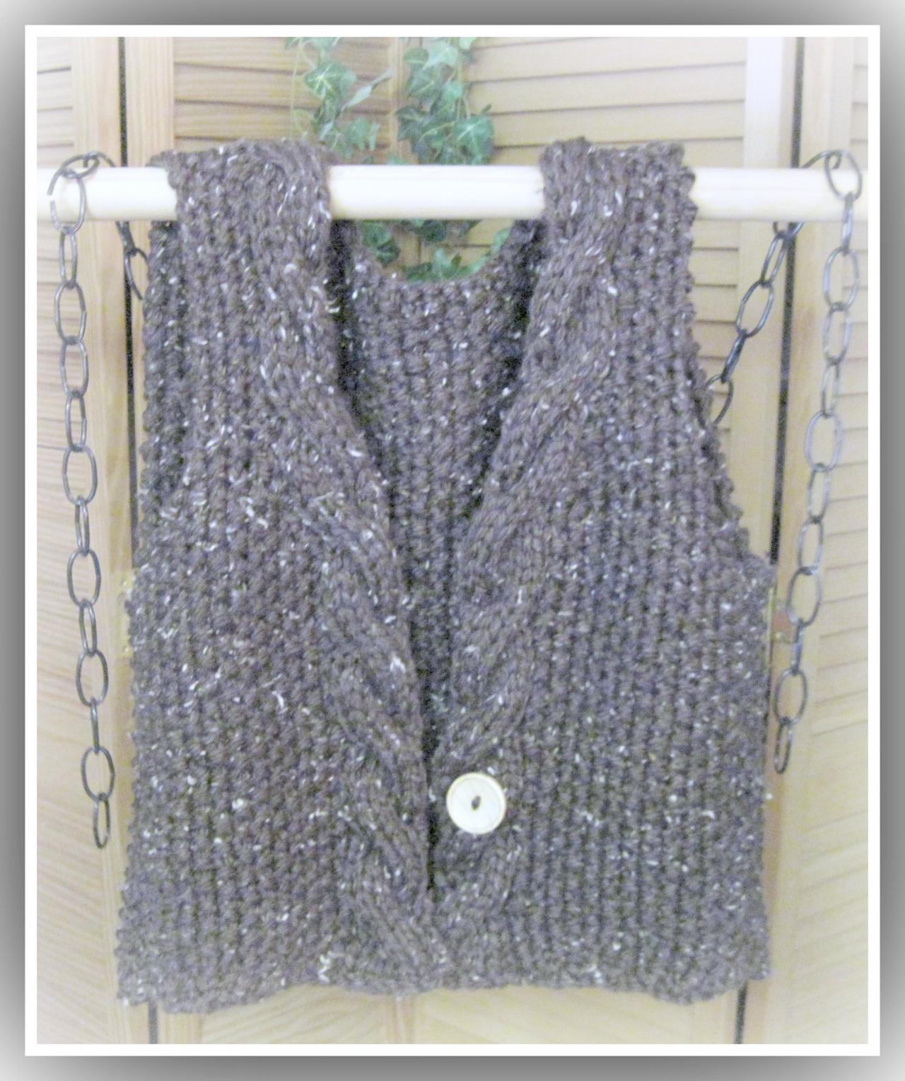 Cable Edged Vest Knitting Pattern For Teen To Adult on Luulla