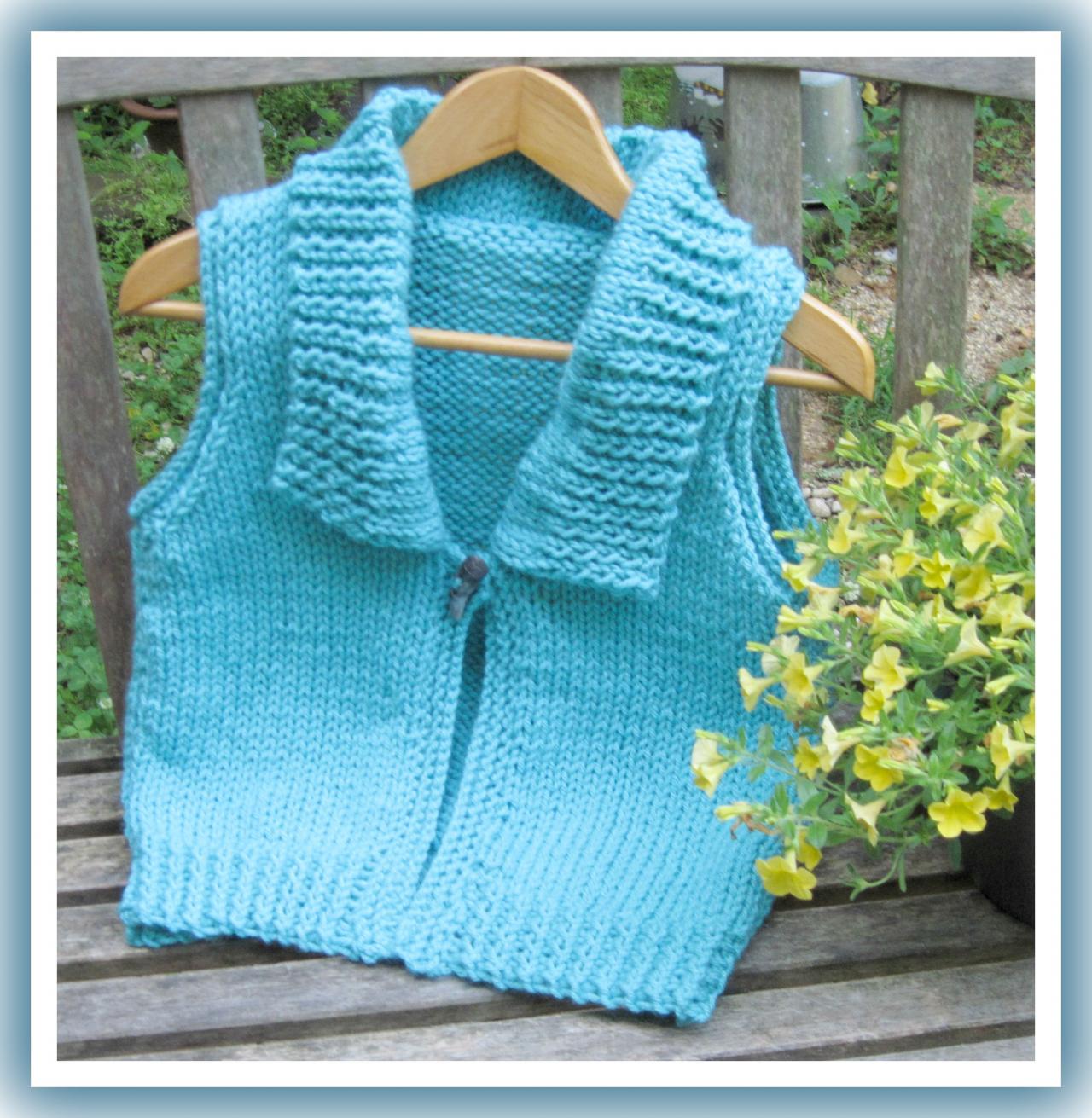 Big Collar Vest Teen To Adult Knitting Pattern on Luulla