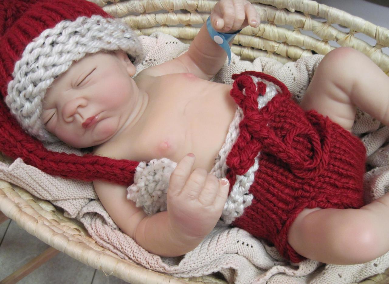 Baby Boutique Santa Hat And Diaper Cover Patterns For Newborn Knitted