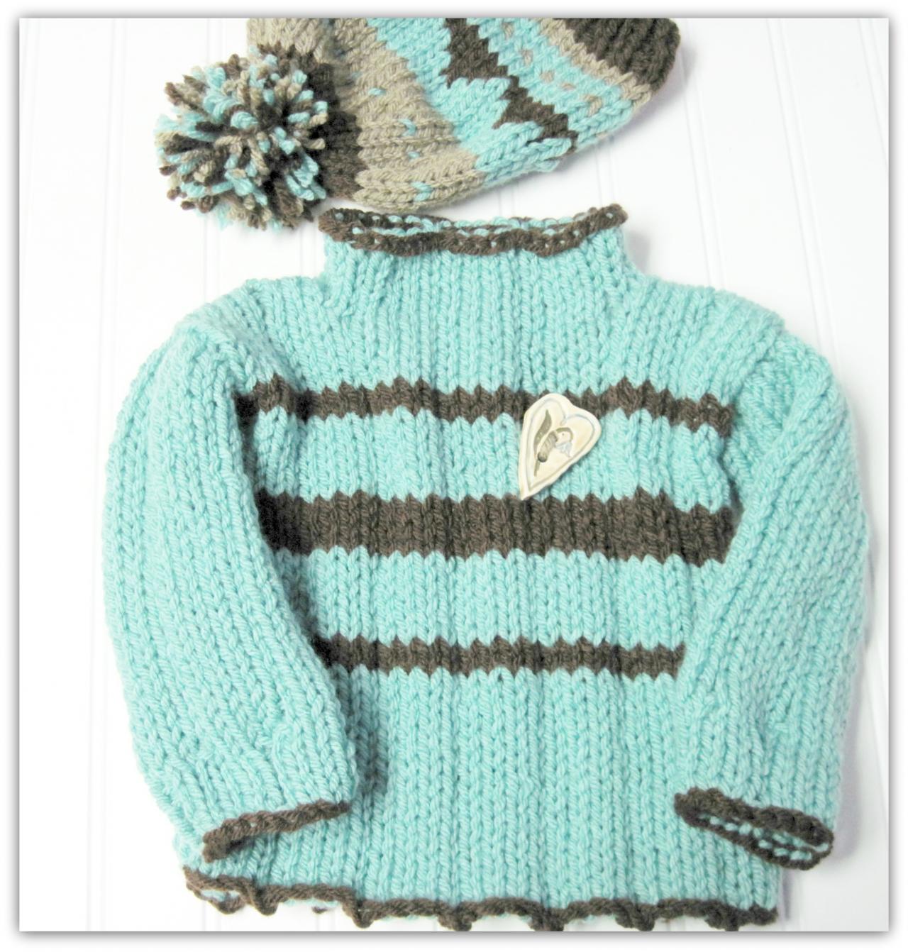 Boy Or Girl Pullover And Hat Knitted Pattern Child Sizes Ages 3-8